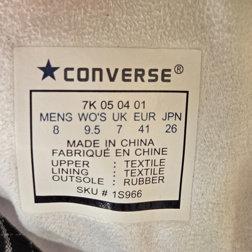 NWT Converse Jack Purcell Print Ox Black Plaid US Women's Sz 9.5 Men's 8 EU 41 - Picture 15 of 16